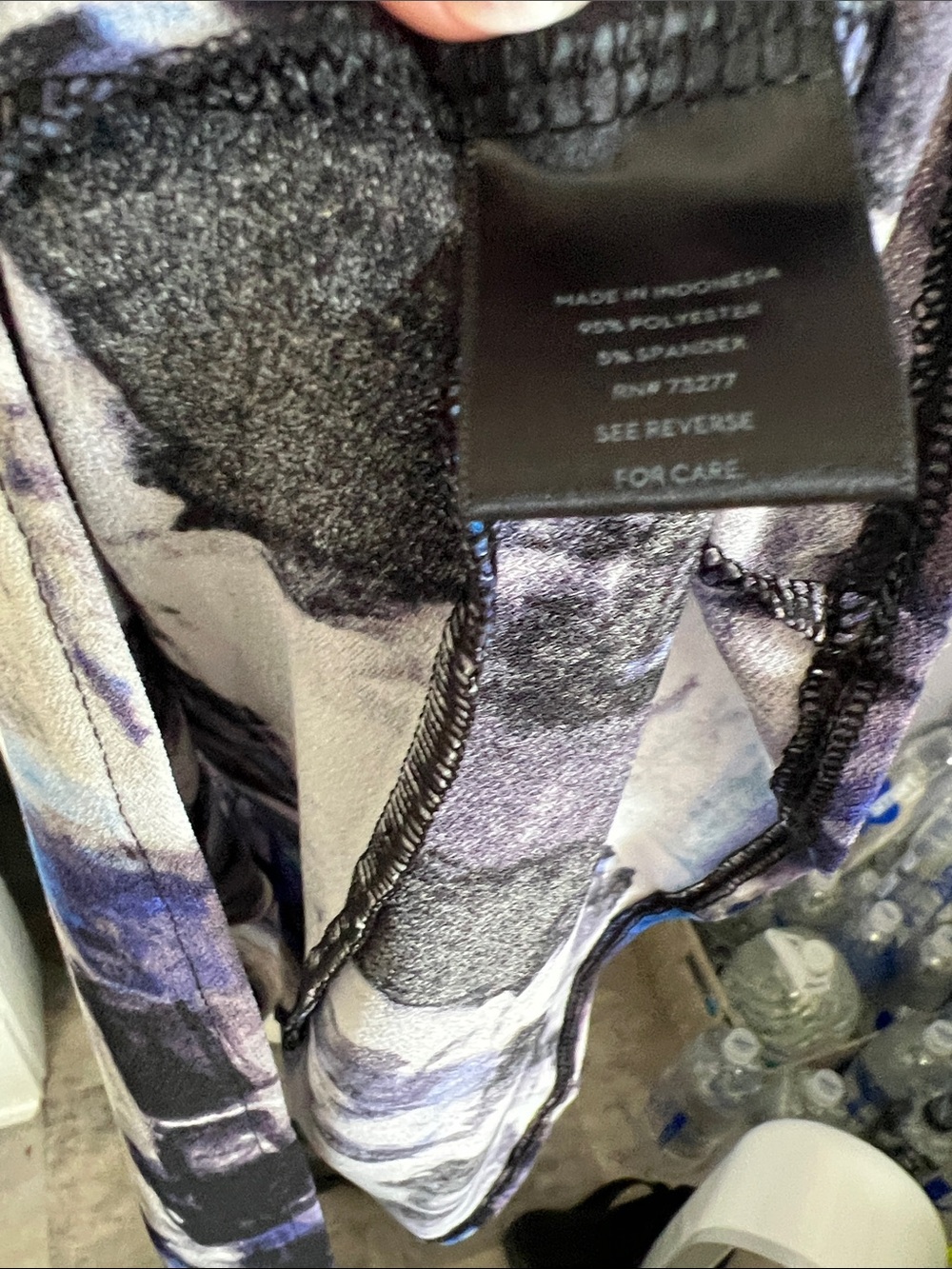 Simply Vera. Vera wang.  Abstract Brushstroke Blue & Black Fit-and-Flare Dress - Picture 4 of 4